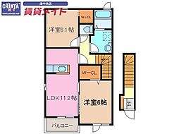 カーサ　プラシードＢ 2階/-