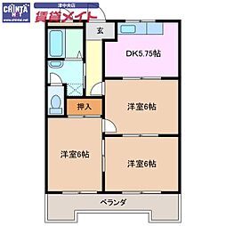 テピカル・イブ 3DKの間取図画像