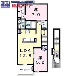 ローズゲート2 2LDKの間取図画像