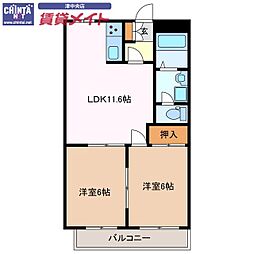 サンライズ21 2LDKの間取図画像