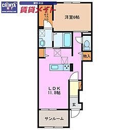 アステール 1LDKの間取図画像