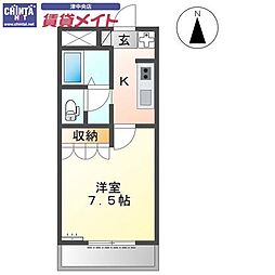 ギャルソニエール泉 1Kの間取図画像