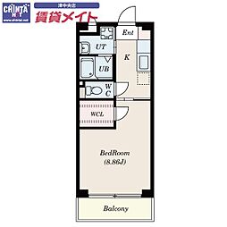 S-FORT三重大学前 1Kの間取図画像