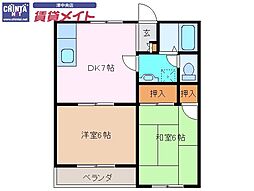 明石ハイツA 2階/-