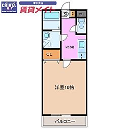サンステージ大倉 1Kの間取図画像