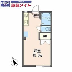 グリーンヴィラ平野A ワンルームの間取図画像