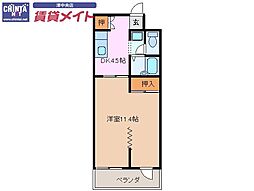 メゾン伊吹 1DKの間取図画像