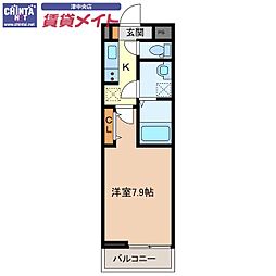 プレミール 1Kの間取図画像