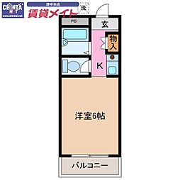 イースト ワンルームの間取図画像