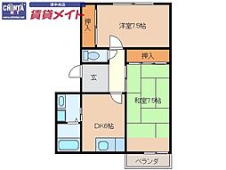 CASADEBTENESTAR 2DKの間取図画像