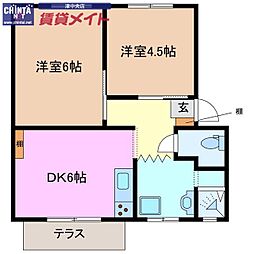 SunLumiereBLD.HIRATAA棟 2DKの間取図画像