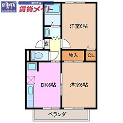 第2ビーチブリーズ 2DKの間取図画像