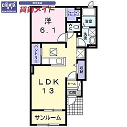 ディアコート A棟 1階/-
