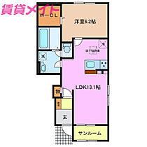 ピコフェリーＢ  ｜ 三重県鈴鹿市安塚町（賃貸アパート1LDK・1階・50.13㎡） その2