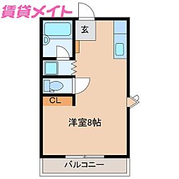 シェモア ワンルームの間取図画像