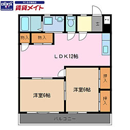 メゾン・ド・有明 2LDKの間取図画像