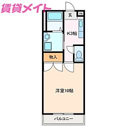 グランド・マーキー 1Kの間取図画像