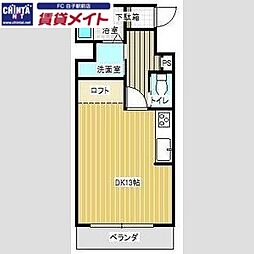 デュエット ワンルームの間取図画像
