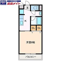 エクセレンス 1Kの間取図画像