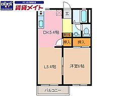 タウニー十宮 1LDKの間取図画像