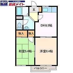 STクレドール21 2DKの間取図画像