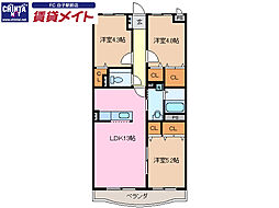 フォレストパーク高岡 3LDKの間取図画像