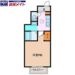ミルキーウェイ 1Kの間取図画像