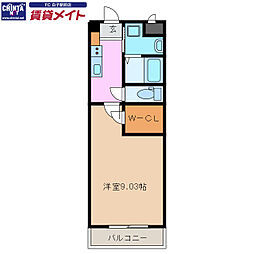 S-FORT鈴鹿 1Kの間取図画像