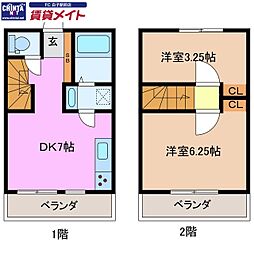 TheResidenceGrand 2DKの間取図画像