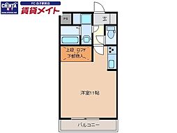 ウッドベルスクエアA ワンルームの間取図画像