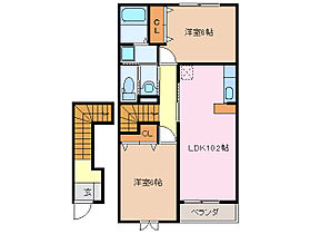 プレ　クラージュ　I棟 202 ｜ 三重県伊勢市一色町（賃貸アパート2LDK・2階・57.02㎡） その2