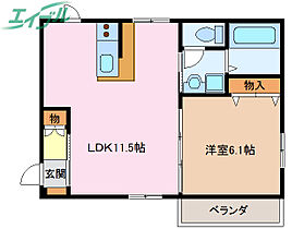 アスピラシオン伊勢  ｜ 三重県伊勢市船江3丁目（賃貸アパート1LDK・1階・42.43㎡） その2