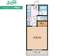 ハイツU-FO 1Kの間取図画像