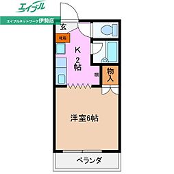 サープラスキタガワ 1Kの間取図画像