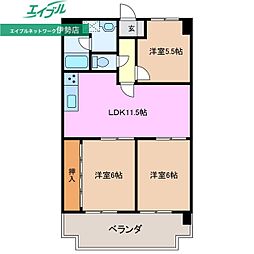 ハムステッドコート 3LDKの間取図画像
