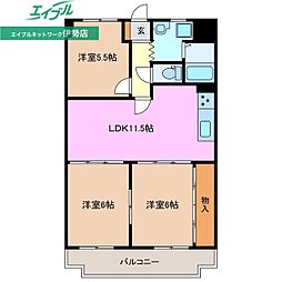 ハムステッドコート 3LDKの間取図画像