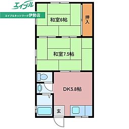 ユーアドリア 2DKの間取図画像