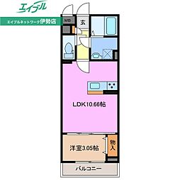 伊勢市御薗町長屋マンション 1LDKの間取図画像