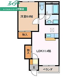 ルミナスガーデン 1LDKの間取図画像