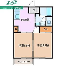セゾンクレールA 2階/-