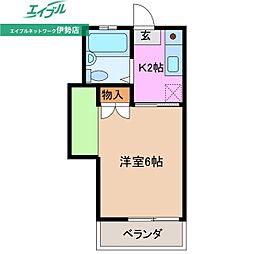 メゾンDフォース 1Kの間取図画像