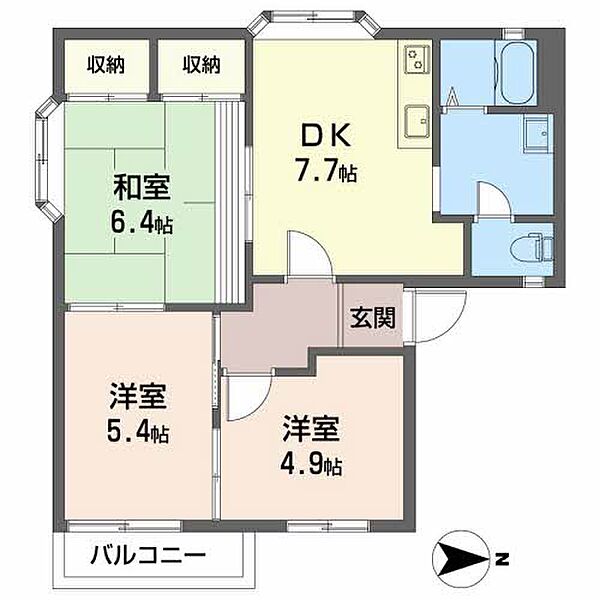 ファミール・プラザＡ A101｜三重県津市雲出本郷町(賃貸アパート3DK・1階・54.50㎡)の写真 その2