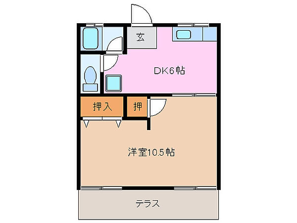 コーポ宏 103｜三重県津市藤方(賃貸アパート1DK・1階・34.65㎡)の写真 その2