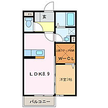 グランド ソレーユ　Ｂ 206 ｜ 三重県津市高茶屋小森町（賃貸アパート1LDK・2階・33.61㎡） その2