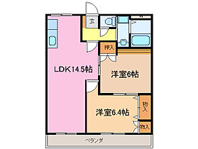 ヴィラＮＡＫＡＧＡＷＡII 102 ｜ 三重県松阪市嬉野中川新町４丁目（賃貸アパート2LDK・1階・57.75㎡） その2