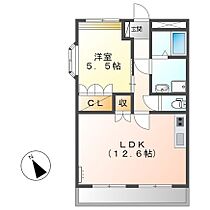 エスポワール 110 ｜ 三重県松阪市甚目町（賃貸アパート1LDK・1階・43.20㎡） その2