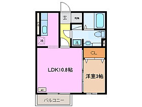 エムズコート　サウス 205 ｜ 三重県松阪市嬉野中川町（賃貸アパート1LDK・2階・35.30㎡） その2