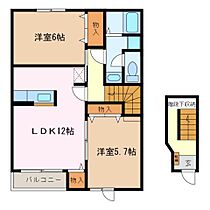 ベル・エトワール　Ｂ棟 202 ｜ 三重県津市戸木町（賃貸アパート2LDK・2階・61.68㎡） その2