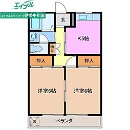 フローラル藤水 2Kの間取図画像