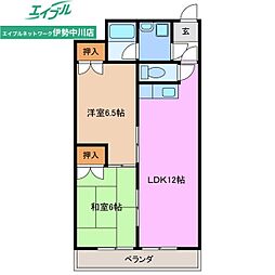 パークビレッジ津 2LDKの間取図画像